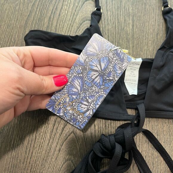 NWT Toluca Amina Bikini Top Waist Wrap Triangle Onyx Size M/L - Picture 7 of 7